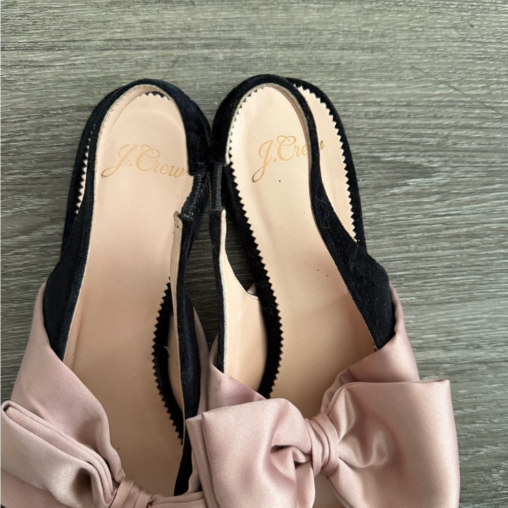 J. Crew Black and Pink Bow Heels - Picture 2 of 5
